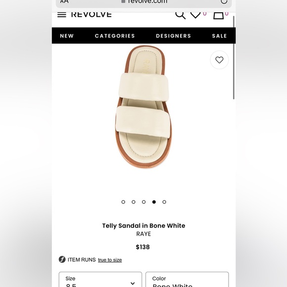 Raye - Bone White Telly Sandal. Size 8.5. - Picture 2 of 5